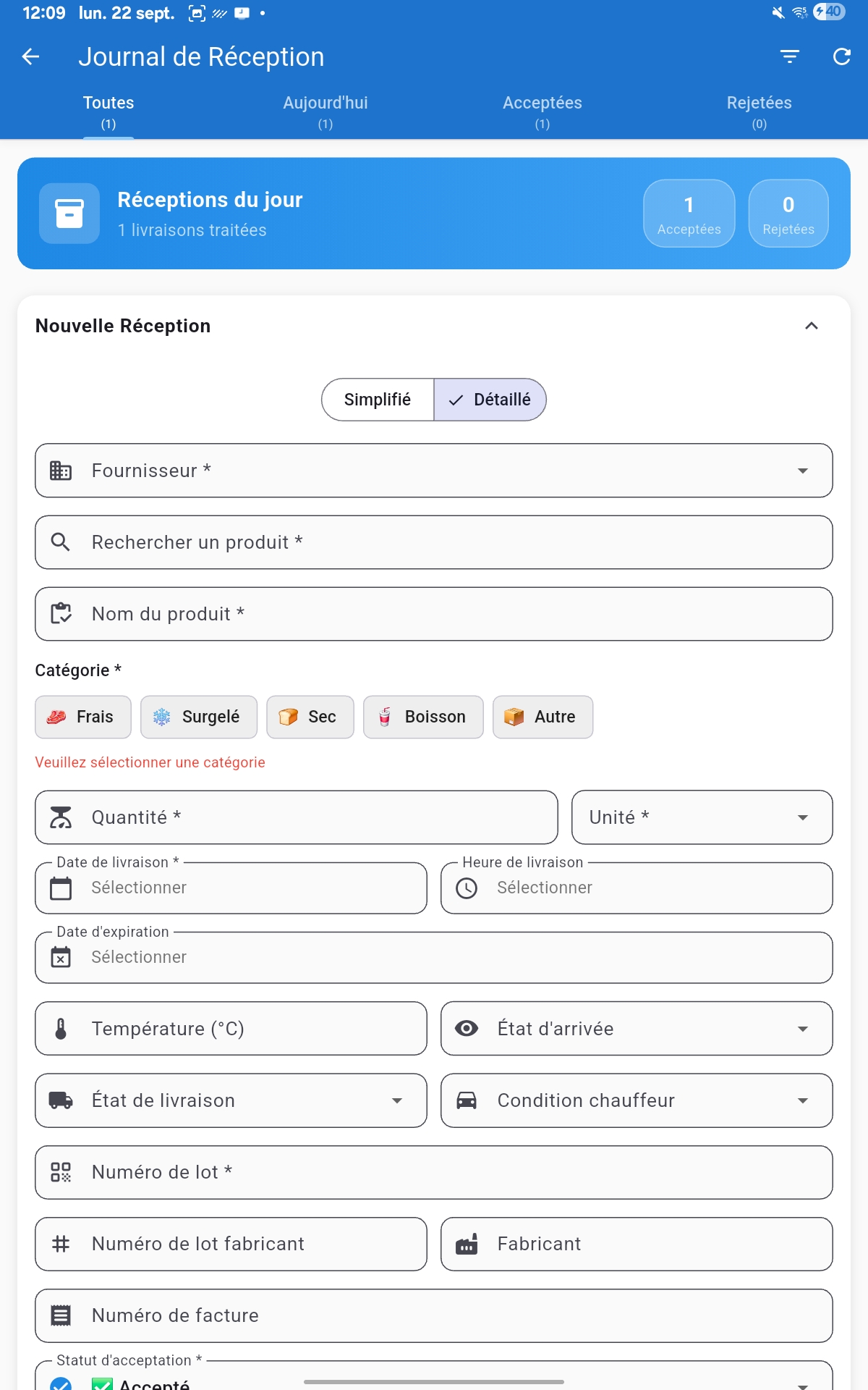 Contrôle températures - Suivi en temps réel